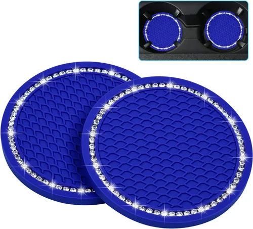 Miniatura 10 de Wisdompro - Posavasos para automóvil, paquete de 2 posavasos de PVC para automóvil, antideslizantes, accesorios universales para el interior del Rosa