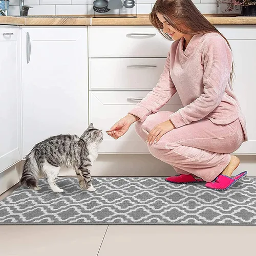 Miniatura 7 de HEBE Alfombra de pasillo lavable de 20"x59" para interiores, alfombra antideslizante para atrapar la suciedad, alfombras de pasillo, alfombrillas