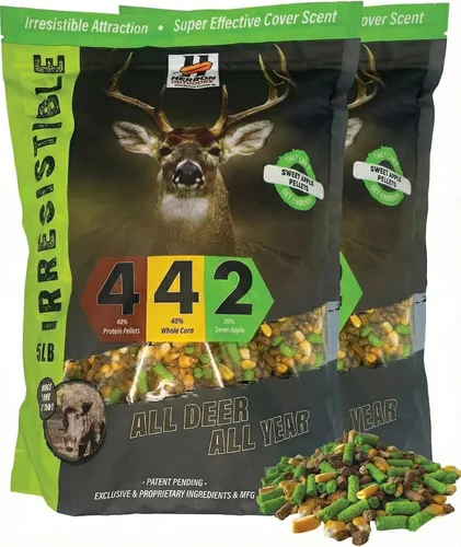 Miniatura 8 de Herron Outdoors 4-4-2 Alimento para ciervos con proteína de manzana dulce, atractor de ciervos con maíz entero y pellet de proteína de manzana
