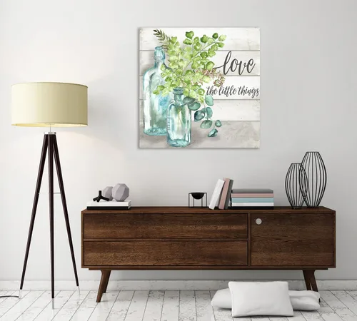 Miniatura 4 de Jaxson Rea Tre Sorelle Studios, lienzo envuelto en galería con texto en inglés "Vintage Specimen Bottles: Love The Little Things, 48 x 48 pulgadas