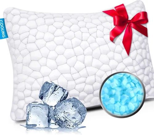 SUPA MODERN Almohada refrescante de tamaño estándar, 1 paquete, almohadas de espuma viscoelástica trituradas CertiPUR-US, almohadas de cama frescas