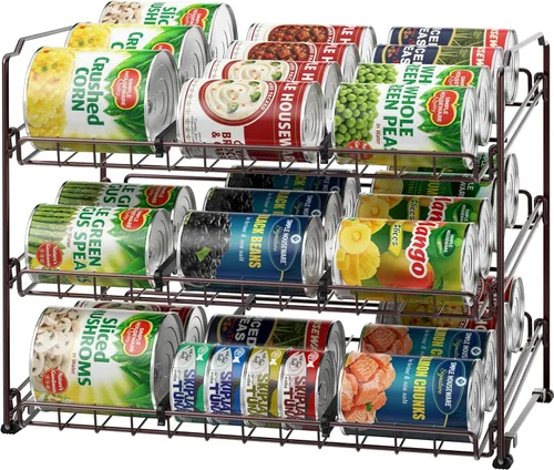 Simple Houseware Estante Organizador de Latas Apilable para Despensa/Gabinete – 11.5 pulgadas de profundidad x 17 pulgadas de ancho x 13.75 pulgadas