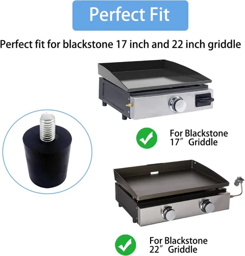 Miniatura 2 de Pie de goma ajustable para piezas de repuesto Blackstone, piezas de plancha para parrillas Blackstone de 17 y 22 pulgadas, los accesorios de plancha