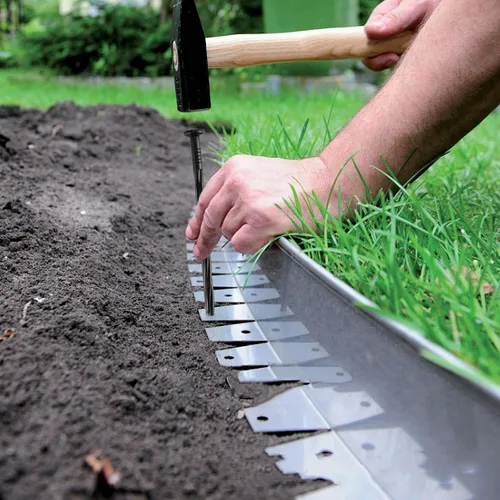 Miniatura 4 de 50 piezas de púas de plástico de 8 pulgadas para bordes de paisaje, clavos de anclaje en espiral para barrera contra malezas, bordes de adoquines