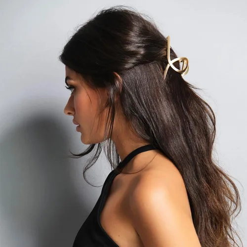 Miniatura 2 de The Hair Edit Pinza de pelo con forma de moño francés – Pinza de pelo elegante para mujer, elegante pinza de metal dorado, regalo ideal para mujer