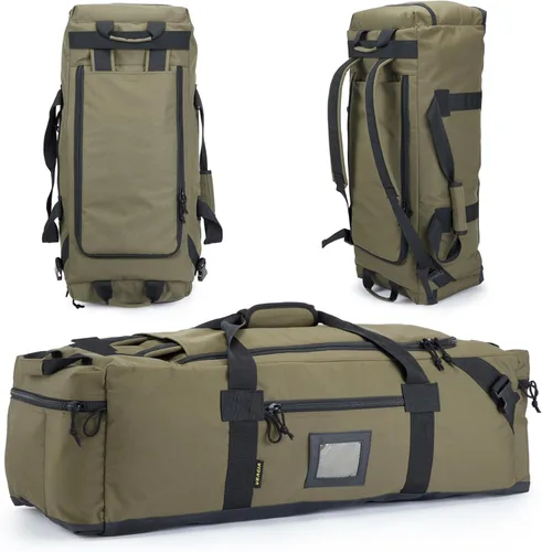 Bolsa de lona grande de 86 litros para viajes, gimnasio y deportes, poliéster repelente al agua, correas ocultas, compartimento para zapatos, bolsa