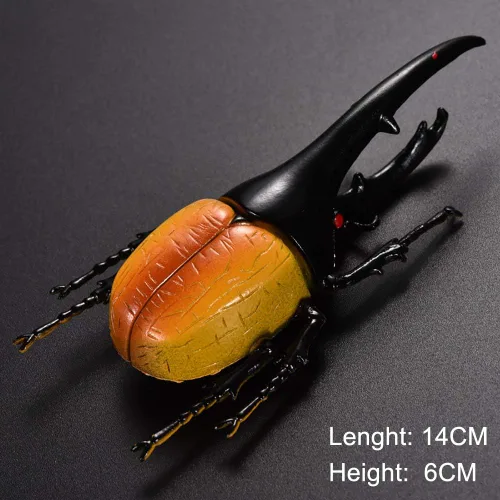Miniatura 3 de Paquete de 6 juguetes de modelo de escarabajo realistas, colección de figuras de insectos realistas falsas, juguetes educativos de aprendizaje