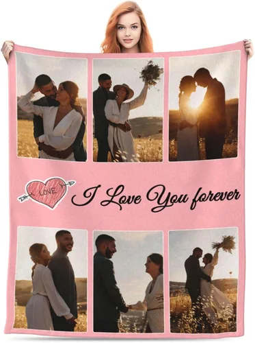 Miniatura 17 de Manta personalizada con foto, manta personalizada con imagen para regalos de pareja, mantas de franela personalizadas para adultos, niños