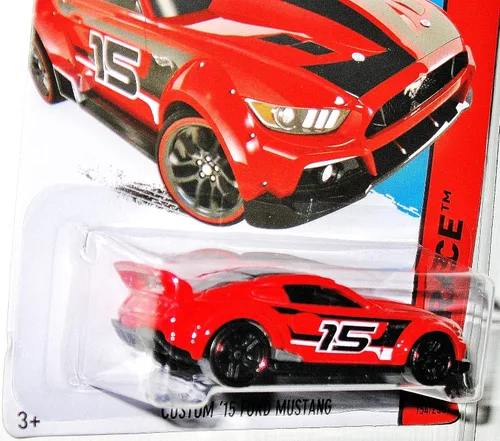 Miniatura 5 de Hot Wheels, 2015 HW Race, Custom '15 Ford Mustang [Rojo] 154/250
