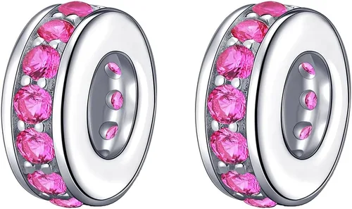 Miniatura 37 de 925 plata esterlina espaciador encanto grano con CZ transparente para pulseras Pandora Charms