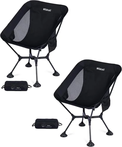 Miniatura 8 de WildCall Silla de camping plegable ligera con marco de configuración rápida, silla de playa compacta para mochileros con pies antideslizantes