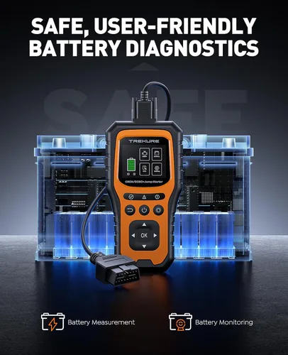 Miniatura 4 de Arrancador de batería de automóvil con escáner OBD2 5000A, arrancador de batería de automóvil portátil (toda gasolina/10L diésel), caja de arranque