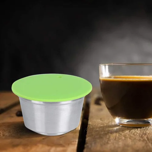 Miniatura 3 de Cápsula de café, cápsula de café reutilizable de acero inoxidable, cápsulas de filtro de café, accesorios para cafetera (verde)