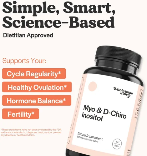Miniatura 2 de Wholesome Story Suplemento de mio-inositol y D-quiro inositol para mujeres Suplementos de fertilidad para el equilibrio hormonal y apoyo a