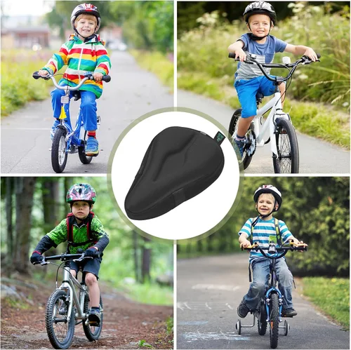 Miniatura 7 de Zacro Funda de cojín de gel para asiento de bicicleta para niños y niñas, funda de asiento de bicicleta antideslizante para niños pequeños, Funda