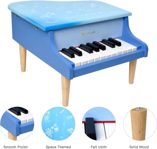 Miniatura 2 de Piano de cola de 18 teclas para niños de 3 a 7 años de edad, principiantes, niñas, niños, primer mini piano, juguete educativo instrumento musical