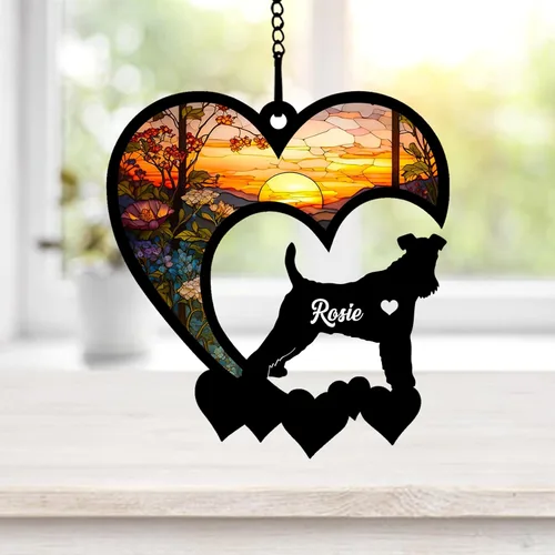 Miniatura 54 de NAZENTI Atrapasoles personalizado de sabueso afgano, adorno conmemorativo personalizado para la pérdida de mascotas, regalo de condolencia
