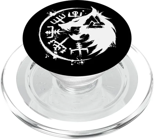 Fenrir Wolf Fenris-Wolf - Viking Vegvisir Valknut PopSockets MagSafe PopGrip para iPhone