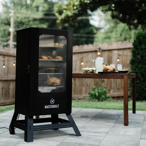 Miniatura 10 de Masterbuilt® Ahumador eléctrico vertical para barbacoa de 30 pulgadas con control de temperatura analógico, estantes cromados para ahumar y 535