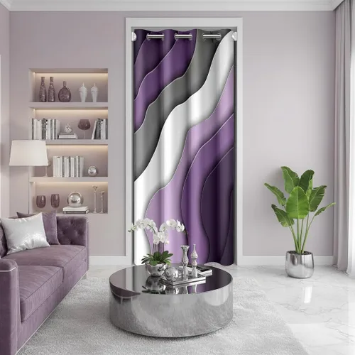 Miniatura 33 de Castle Fairy Cortina con estampado de piel de vaca para jóvenes adultos, diseño abstracto de piel de vaca blanca y granate, cortina opaca