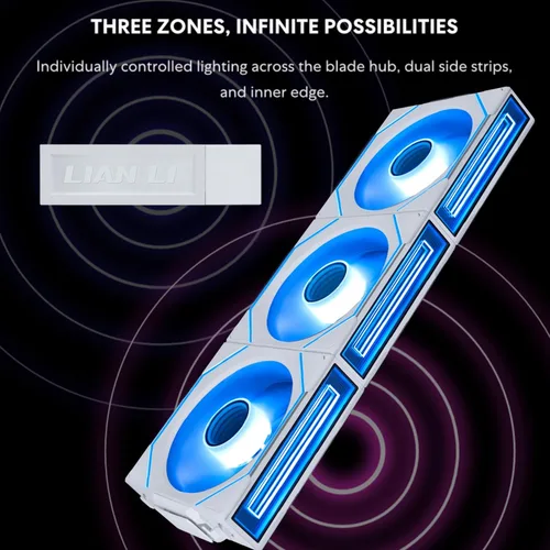 Miniatura 3 de Lian Li UNI - Ventilador SL-Infinity inalámbrico 120 - Paquete triple (hoja inversa) - Control de ventilador ARGB de señal inalámbrica de 2.4 GHz
