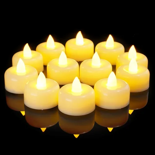 Miniatura 10 de Amagic - Paquete de 24 velas de té LED sin llama, velas de luz de té falsas eléctricas, funcionamiento a pila, para uso votivo, Halloween, Navidad