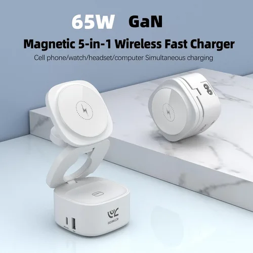 Miniatura 9 de OneCharge Station, estación de carga inalámbrica plegable 5 en 1 (PD rápida), cargador de viaje para iPhone, Apple Watch, AirPods, laptop