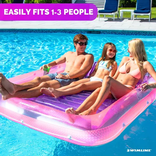 Miniatura 4 de SWIMLINE Original Suntan Tub Series Classic Inflatable Tanning Float Floating Lounge Personal Tan Pool Hybrid Lounger Adjustable Pillow Fill