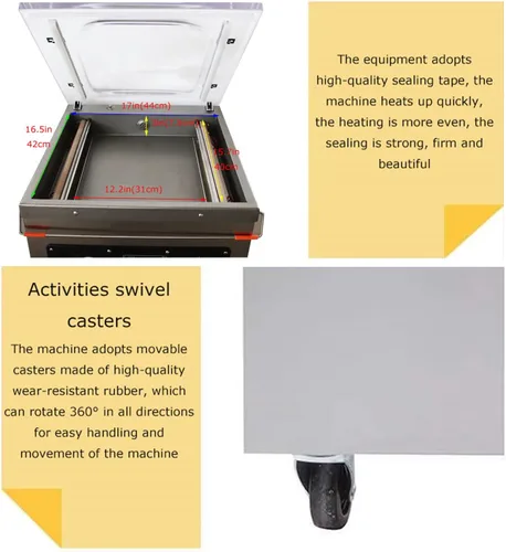 Miniatura 7 de Máquina de envasado al vacío de una sola cámara Sellador al vacío de acero inoxidable para sellar con calor todo tipo de pasta de polvo sólido