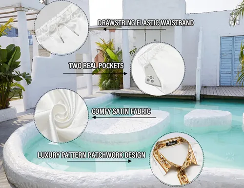 Miniatura 4 de Conjunto de camisa hawaiana y pantalón corto para hombre, conjunto de 2 piezas, estampado de lujo, casual, con botones, manga corta, camisa de satén