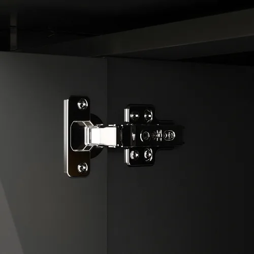 Miniatura 6 de AIEGLE Aparador de cocina negro con 4 puertas y 5 cajones, armario de almacenamiento grande de 59.1 pulgadas de ancho, consola de mesa, armario