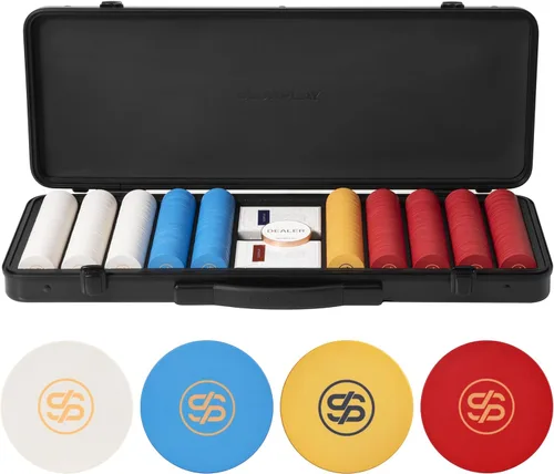 Miniatura 10 de SLOWPLAY Godel - Juego de fichas de póquer de cerámica para Texas Hold'em, 500 unidades [fichas en blanco], 1.49 pulgadas y 0.35 onzas cada una. 500