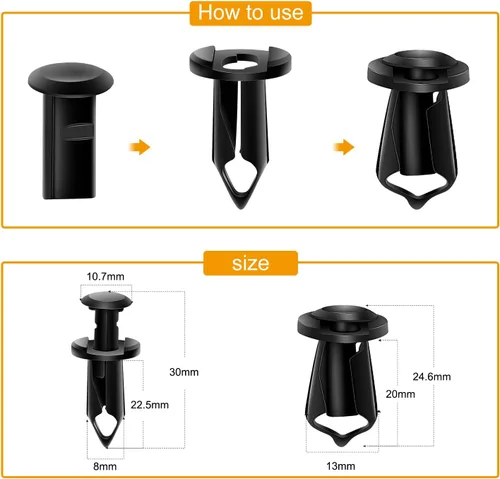 Miniatura 3 de GOOACC 70 piezas de protección contra salpicaduras para el motor, tornillos de protección del cuerpo del parachoques del guardabarros, retenedores