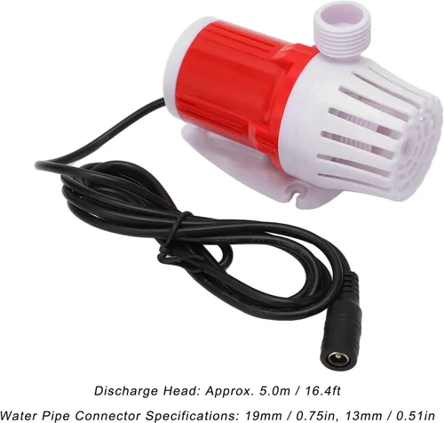 Miniatura 6 de Bomba sumergible de CC de 12 V (1200 L/H, 20 W), bomba de agua ultra silenciosa, bomba sin escobillas de conversión de alta frecuencia, bomba