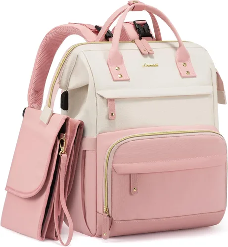 Miniatura 9 de LOVEVOOK Mochila para Pañales, Bolsa de Bebé con Estación de Cambio, Mochila Grande para Pañales para Mamá y Papás, Bolsa Impermeable para Mamá