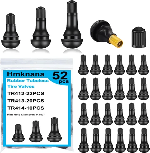 Miniatura 7 de 105 unidades de vástagos de válvula de neumático TR412, TR413, TR414, TR415, de goma negra, vástagos de válvula de inserción para reemplazo