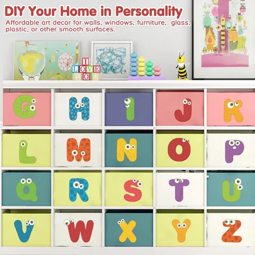 Miniatura 5 de Calcomanías de pared con letras ABC, calcomanías del alfabeto para decoración de habitación de niños, decoración de pared para guardería, decoración