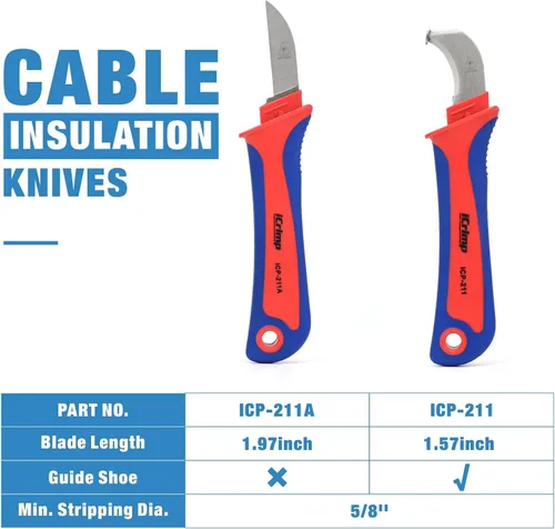 Miniatura 7 de iCrimp - Cuchillo de utilidad para pelar cables y lengüetas de cable de batería, herramientas para prensar con cortador de alambre