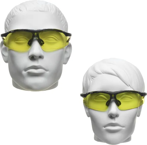 Miniatura 3 de ProSPORT - Gafas de sol amarillas de seguridad Z87 para hombres y mujeres, protección nocturna, antirreflejos, conducción Barricade - Se adapta a