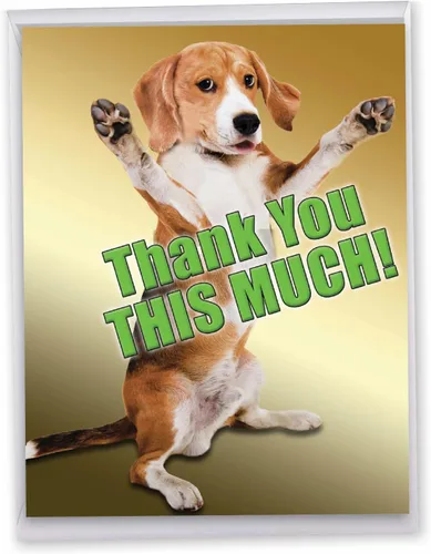 Miniatura 13 de NobleWorks - Tarjeta de papel de agradecimiento grande y divertida de 8.5 x 11 pulgadas con sobre (paquete de 1) Jumbo Big Ass Thank You J6399TYG