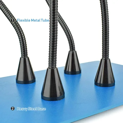 Miniatura 4 de Toolour Manos Magnéticas de Ayuda para Soldadura de Tercera Mano, 4 Brazos de Metal con Ajuste de Pinza, Abrazaderas de Soldadura Flexibles