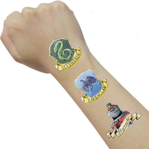 Miniatura 4 de Unique Tatuajes de Harry Potter de varios colores (paquete de 24) Diseño llamativo, perfecto para fanáticos de Hogwarts, fiestas de cumpleaños