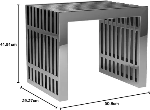 Miniatura 6 de Modway Gridiron - Banco moderno moderno de acero inoxidable, 19.5 pulgadas