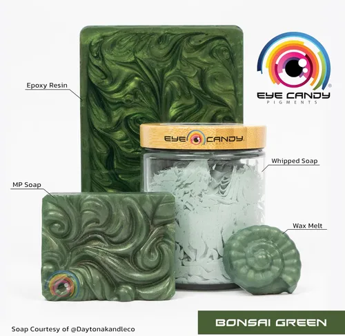 Miniatura 3 de Pigmentos Eye Candy Pigments Premium Green Mica Powder – Bonsai Green (0.88 oz) – para epoxi, resina, jabón, pintura, carpintería, vertido acrílico