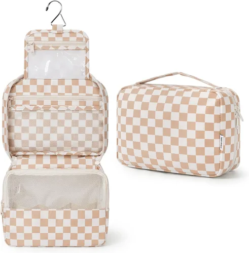 Miniatura 10 de Narwey Pequeña Bolsa de Aseo Colgante de Viaje para Mujeres, Bolsa de Viaje para Artículos de Tocador, Organizador de Bolsa de Maquillaje Bolsas