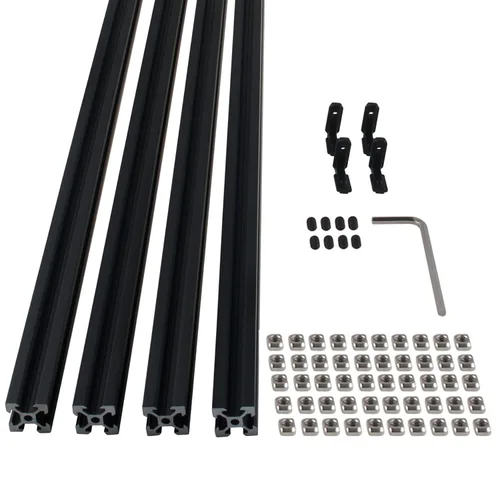 4 piezas de perfil de extrusión de aluminio de 11.811 in 2020 tipo V extrusión de aluminio estándar europeo anodizado riel lineal con accesorios