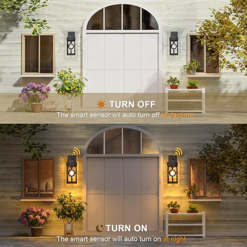 Miniatura 3 de ALVIME - Iluminación de pared para exteriores del atardecer al amanecer, lámpara exterior de 13 pulgadas, aplique de pared al aire libre, luces