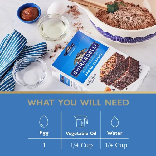 Miniatura 5 de Ghirardelli Mezcla de brownie prémium de caramelo salado, incluye salsa de caramelo salado, cajas de 16 onzas (paquete de 12)