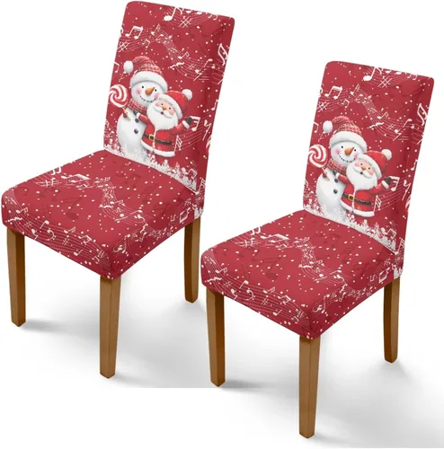 Miniatura 8 de Rnyleeg Fundas de silla de Navidad para sala de estar, diseño de muñeco de nieve azul, estampado de pájaros, fundas para sillas de comedor, 1