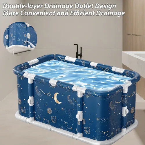 Miniatura 5 de Simcat Bañera plegable portátil grande de 45 pulgadas para adultos, bañera separada de terapia de spa para la familia, spa caliente y bañera